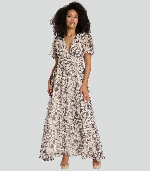 Women's Multicoloured Chiffon Midi Dress