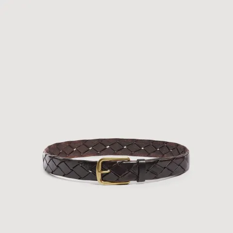 SANDRO Braided veg-tanned leather belt