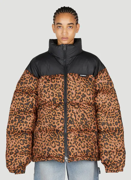 Leopard Print Puffer Jacket