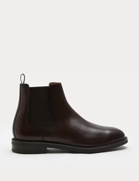Marks & Spencer Leather Chelsea Boots Dark Brown
