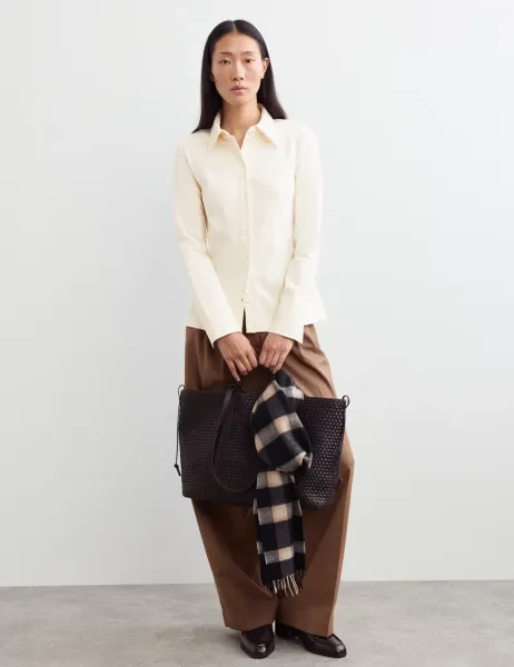 Collared Button Through Shirt Ivory