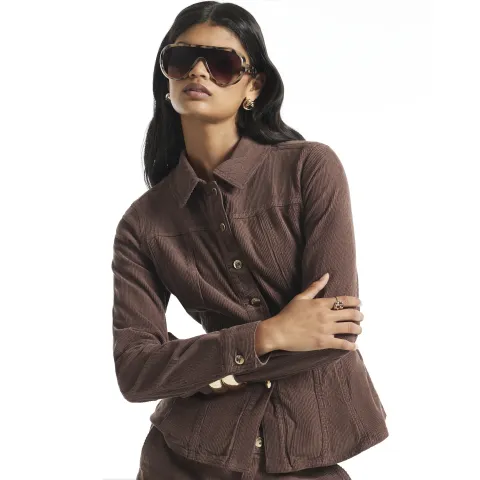 River Island Corduroy Waisted Jacket