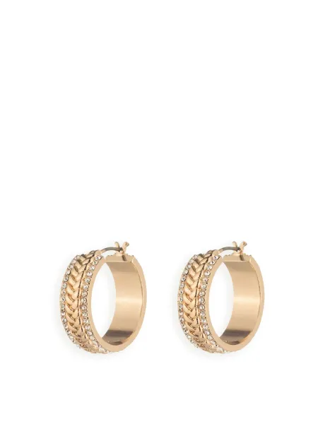 Lauren Ralph Lauren Herringbone Pavé Hoop Earrings 20mm