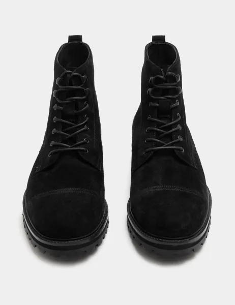 Autograph Suede Toe Cap Boots Black