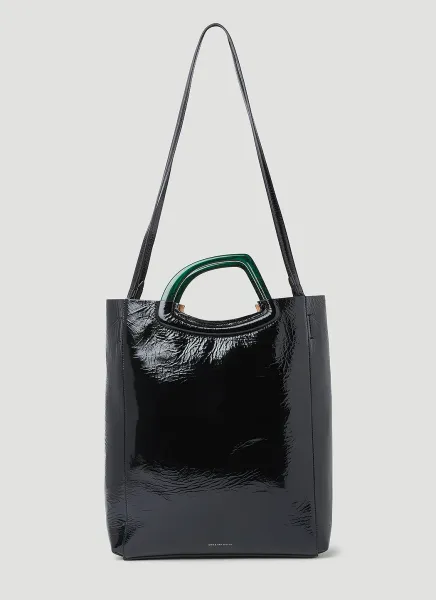 Crinkled Leather Tote Bag