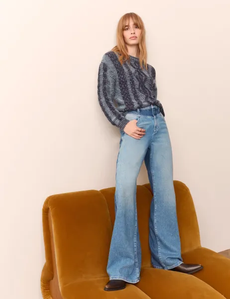 Per Una Lyocell Blend Mid Rise Two Tone Bootcut Jeans