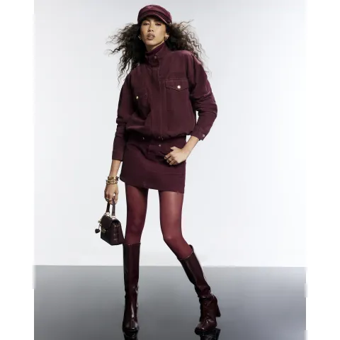 River Island Burgundy Corduroy Mini Skirt