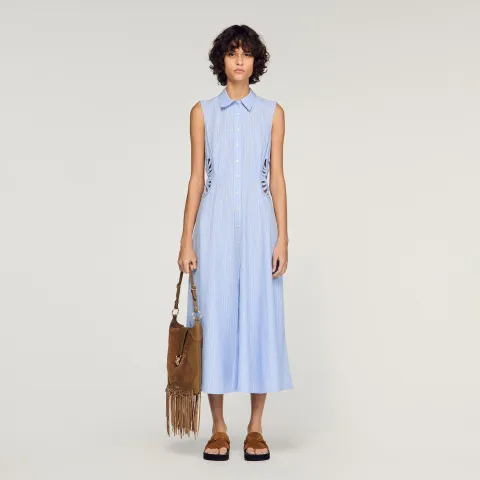 Striped cotton maxi dress