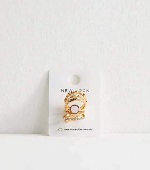 Gold Tone Pack of 5 Stackable Rings