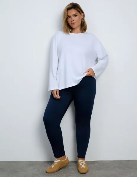 Live Unlimited London Pure Cotton Round Neck Top White