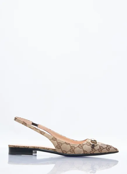 Horsebit Slingback Ballerina Flats