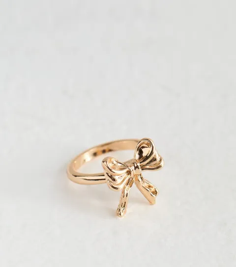 Gold Tone Bow Ring