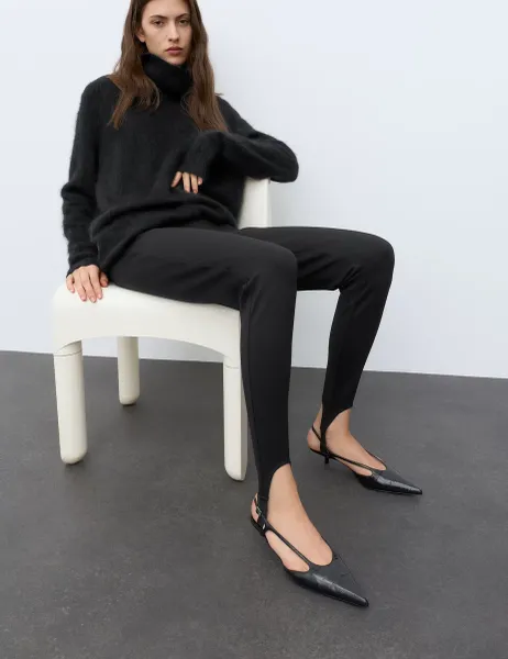 Autograph High Waisted Stirrup Leggings Black