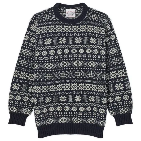 Jamieson's of Shetland Snowflake Fair Isle Crew Knit