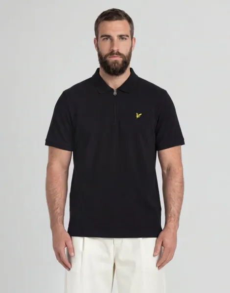 Lyle & Scott 1/4 Zip Short Sleeve Polo Shirt