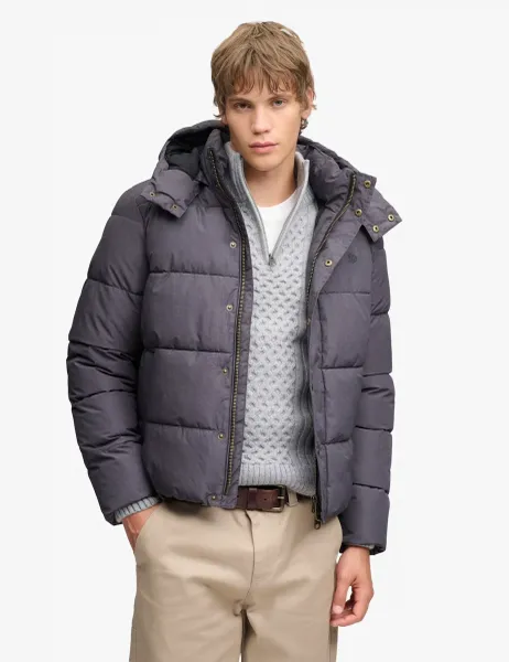 Superdry & Co Quilted Padded Hooded Puffer Jacket Grey