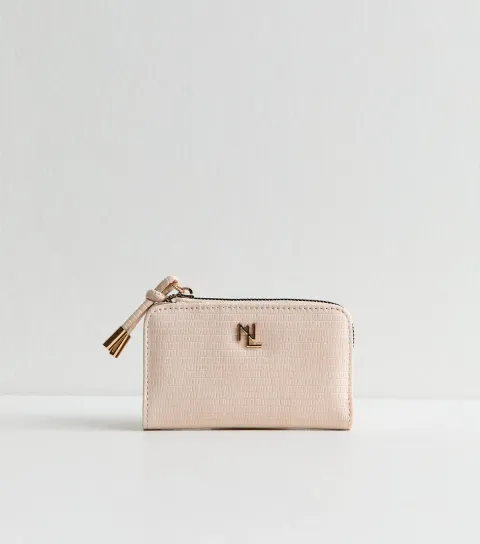 Pink Lizard Embossed Logo Plaque Purse