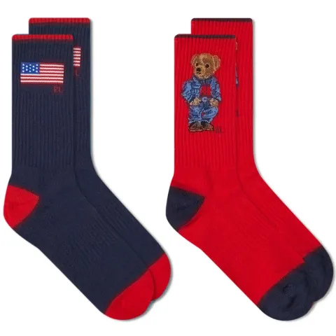 USA Bear Socks - 2 Pack