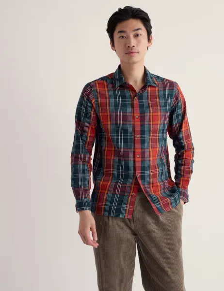 Seasalt Cornwall Regular Fit Pure Cotton Checked Shirt Red Mix