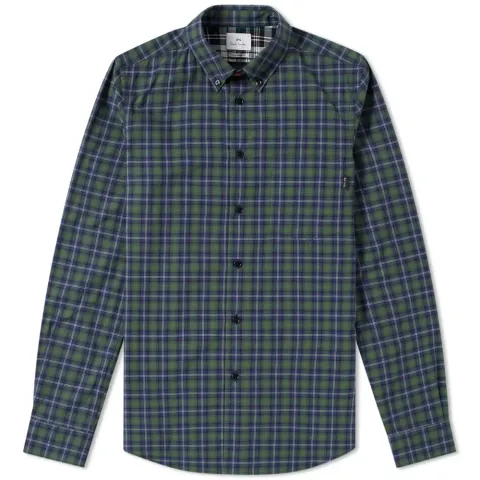 Tailored Fit Button Down Check Shirt