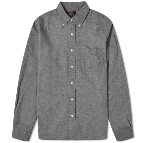 Button Down Solid Flannel Shirt