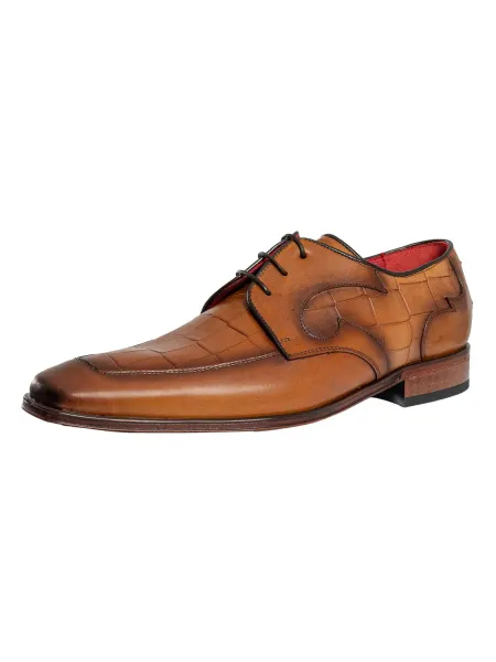 Croco L Leather Derby Shoes
