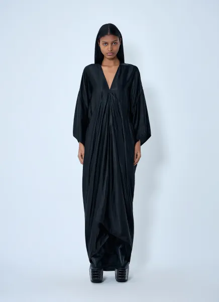 Silk Draped Maxi Dress