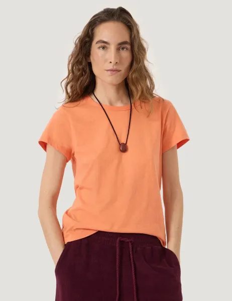 HUSH Pure Cotton Crew Neck T-Shirt Orange