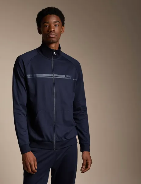 Authentic Pure Cotton Zip Up Sweatshirt Navy