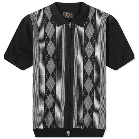 Zip Stripe Polo Knit