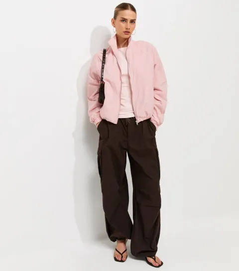 Women's Pink Cotton Rich Jersey Slash Neck Vest