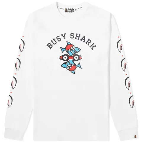 Long Sleeve Busy Shark Relaxed Fit T-Shirt