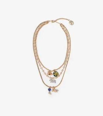 Charm Triple Layer Necklace​ in Gold/multicolour