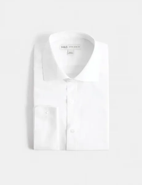 Extra Slim Fit Easy Iron Cotton Blend Shirt White