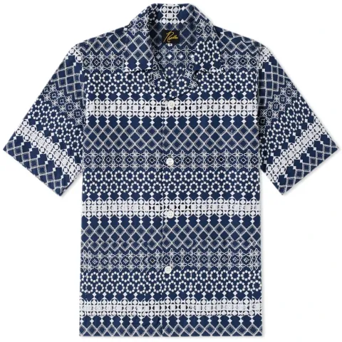 Short Sleeve Cabana Embroidered Vacation Cutaway Shirt