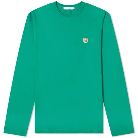 Long Sleeve Fox Head Patch T-Shirt