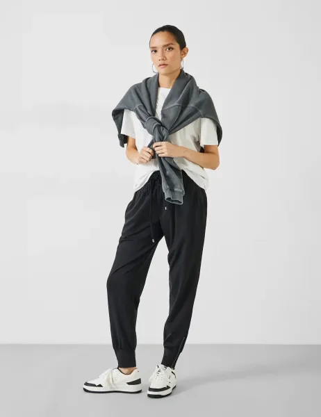 HUSH Amie Modal Blend Tapered Joggers Black
