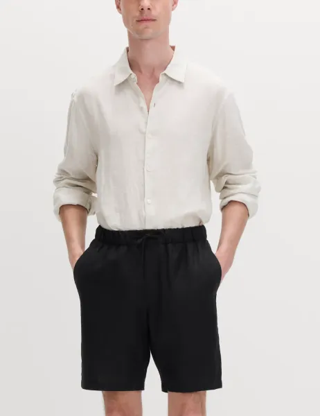 Marks & Spencer Pure Linen Lighter Weight Shorts Black