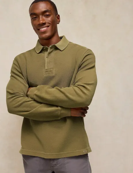 White Stuff Cotton Collared Long Sleeve Sweatshirt Dark Green