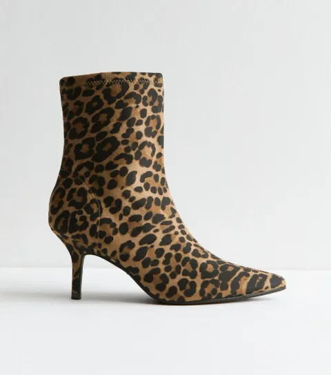 Women's Stone Leopard Print Sock Boots Vegan