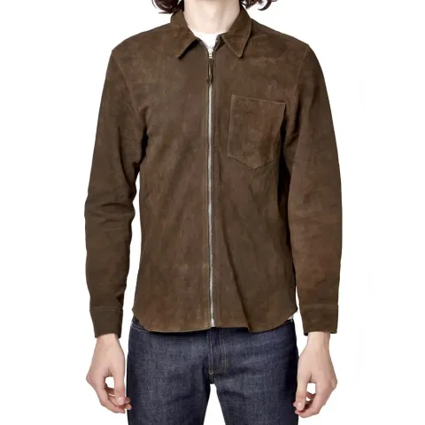 Suede Zip Shirt Jacket