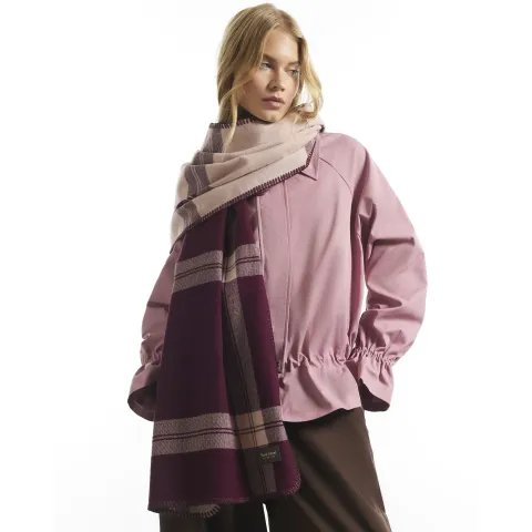 River Island Burgundy Knit Check Lightweight Scarf