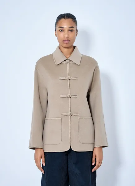 Double-Faced Wool Pankou Closure Jacket