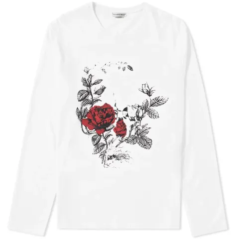 Long Sleeve Floral Skull Tee