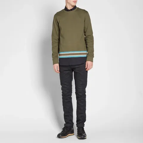 Military Taping Welt Crew Sweat