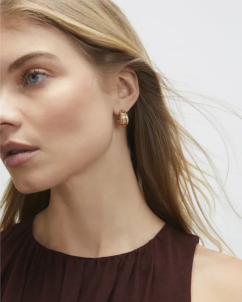 River Island Mini Textured Hoop Earrings