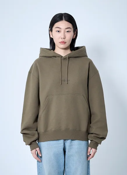 Hooded Logo Motif Sweatshirt