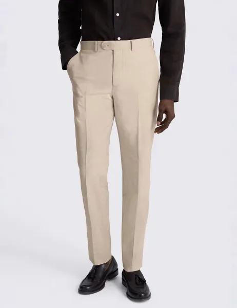 Moss Tailored Fit Wool Rich Performance Suit Trousers Neutral