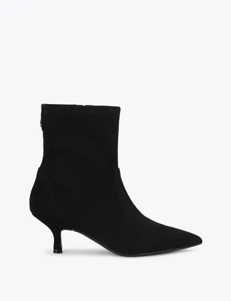Carvela Suede Pointed Kitten Heel Ankle Boots Black