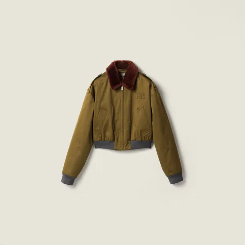 Cotton satin bomber jacket